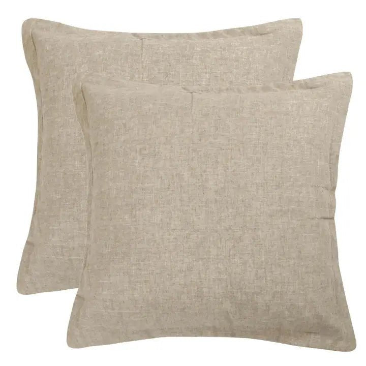 Linen/Cotton Natural Euro Sham with Flange - Quahog Bay Bedding