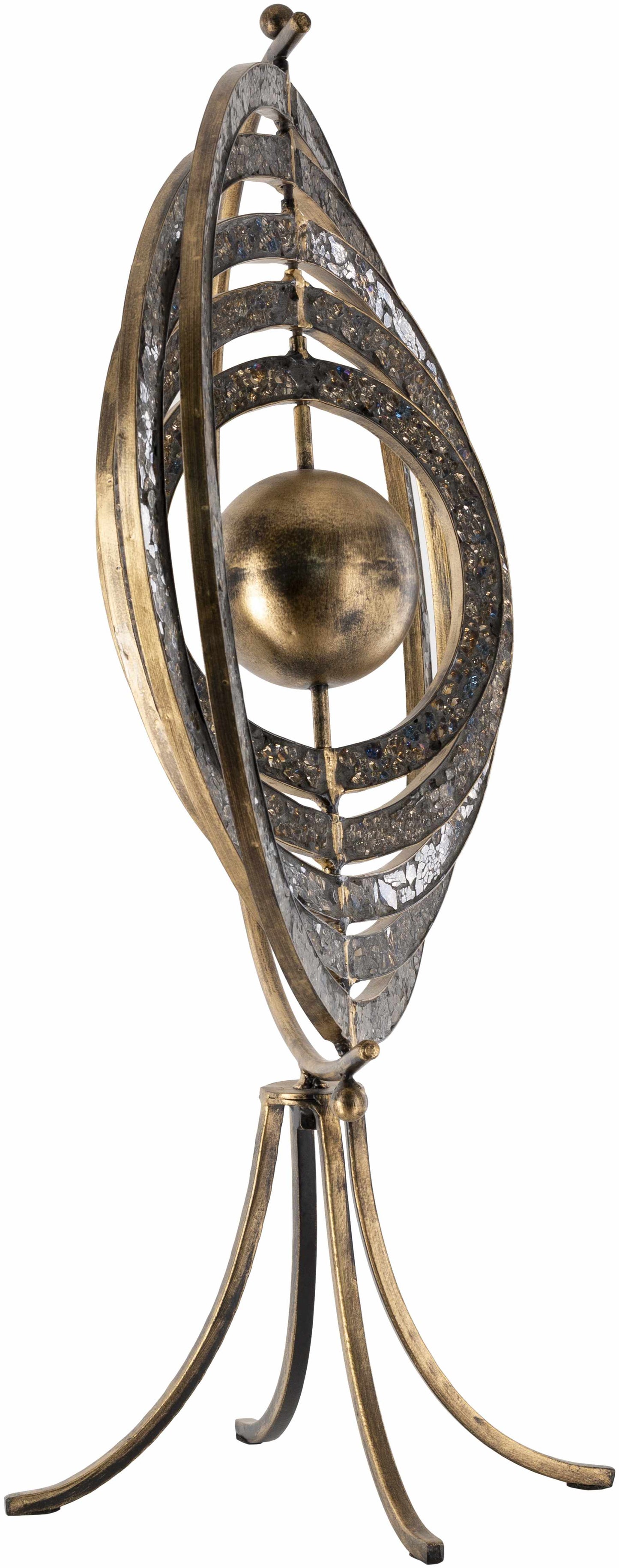 Linntown Antique Gold Circular Metal Sculpture