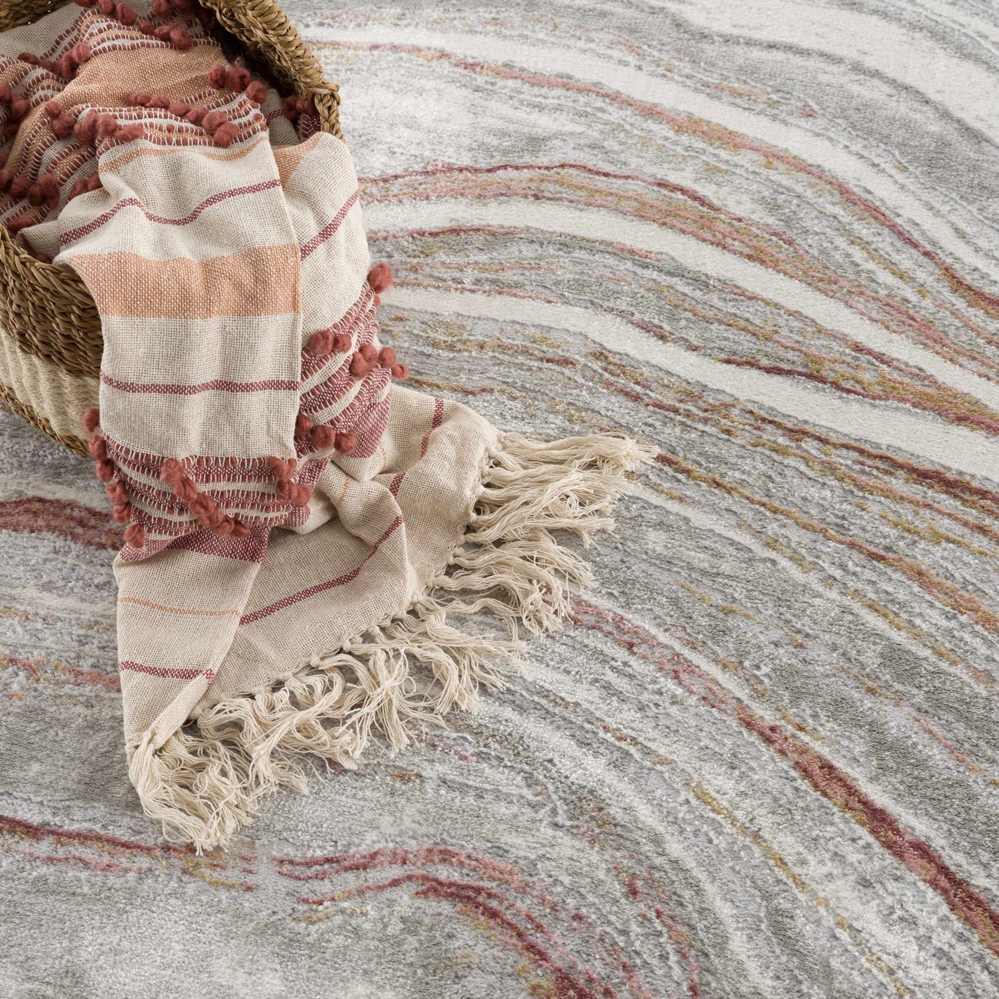 Live Marble Pink Area Rug - Quahog Bay Bedding