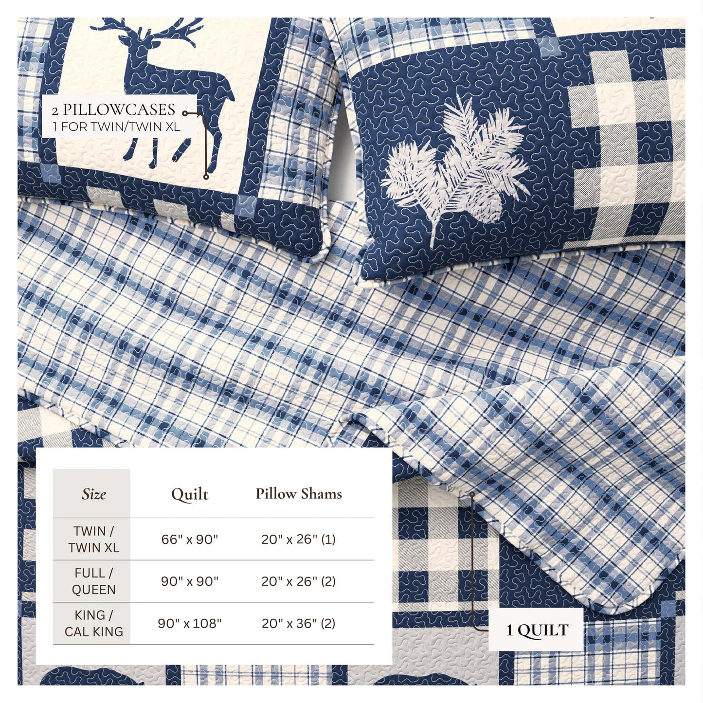 Lodge Quilt - Deer, Bear and Tree Themed Quilts - Quahog Bay Bedding