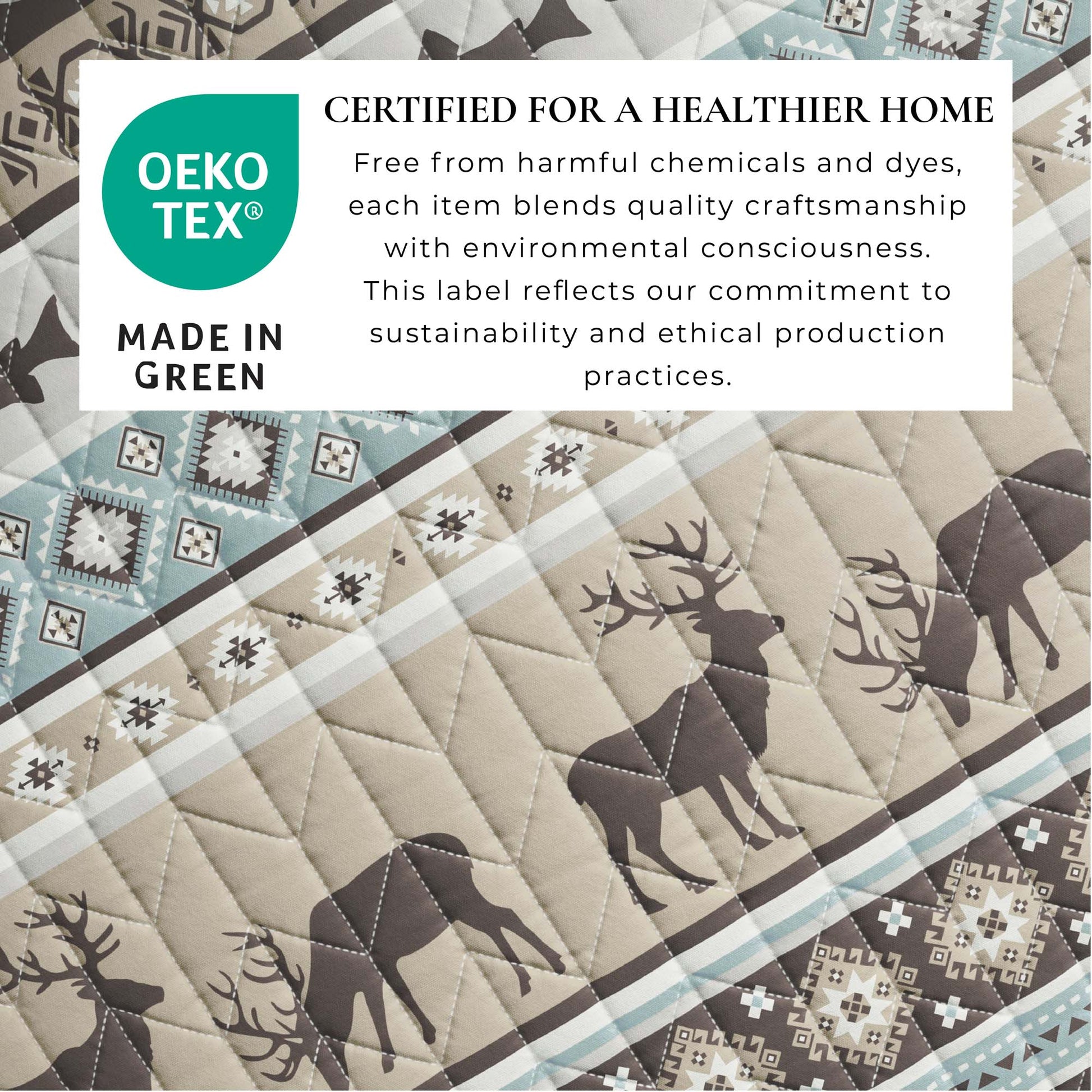 Lodge Themed Quilt Set - Moose, Fish & Nature Themed Bedding - Quahog Bay Bedding