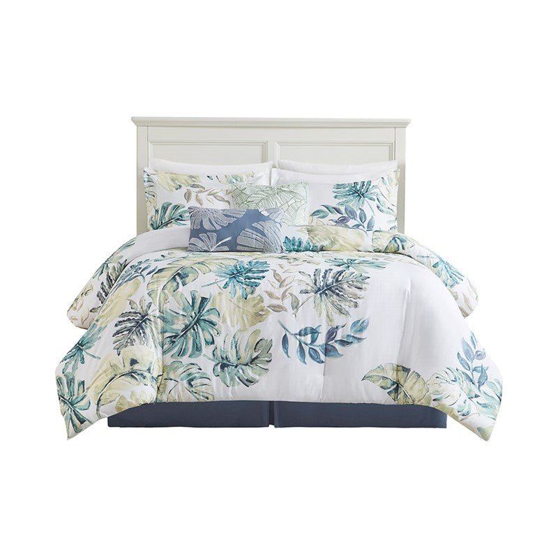 Lorelai Tropical Coastal 100% Cotton 6PC Comforter Set - Quahog Bay Bedding
