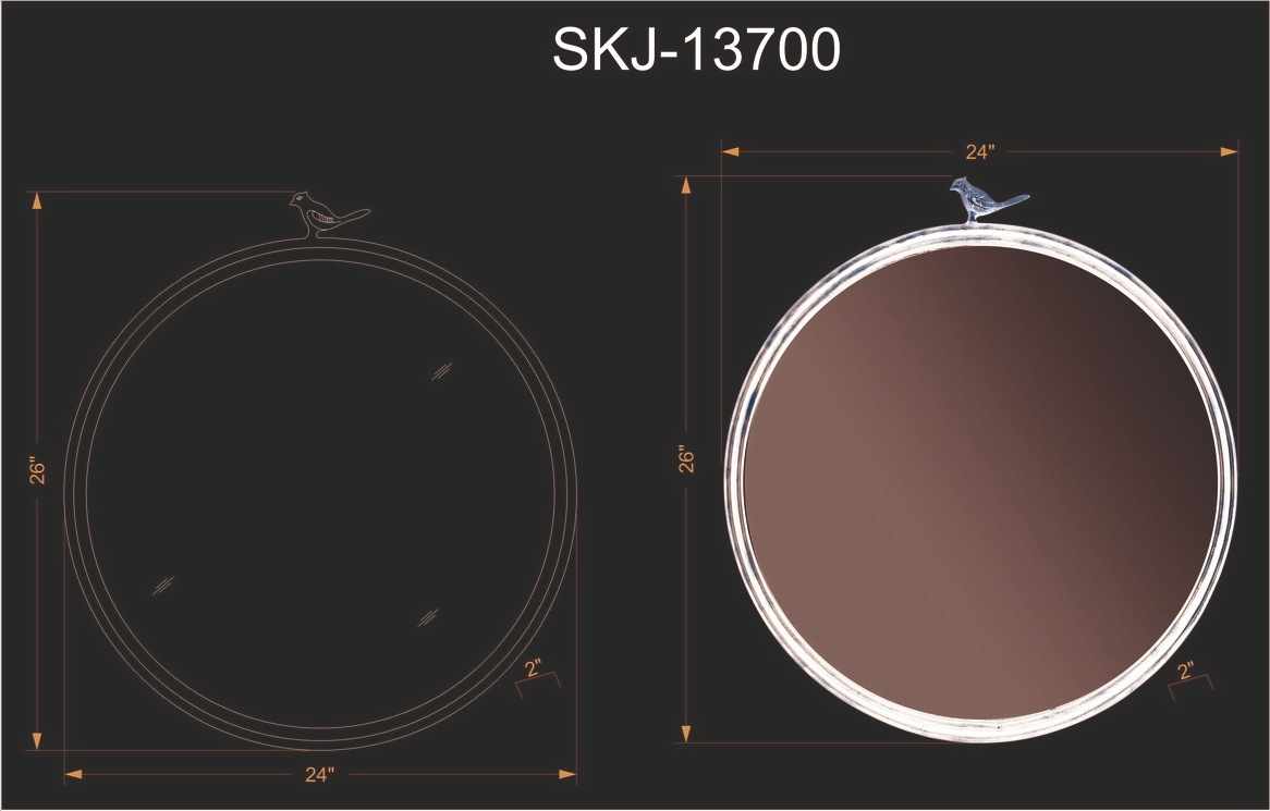 Loughlinstown Gold Frame Round Mirror - Quahog Bay Bedding