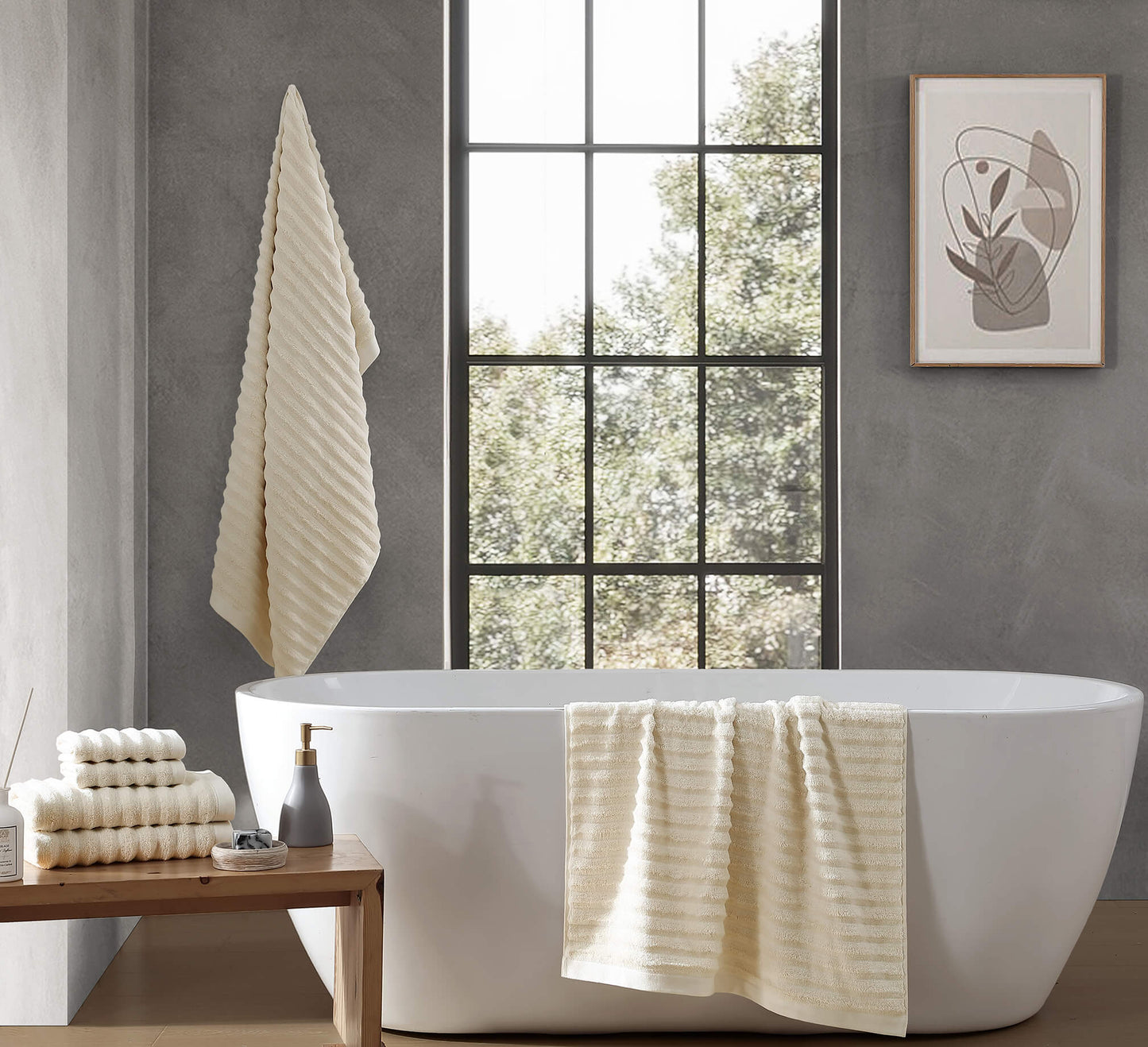 Luxury Turkish Cotton Rib Towel Set - Quahog Bay Bedding