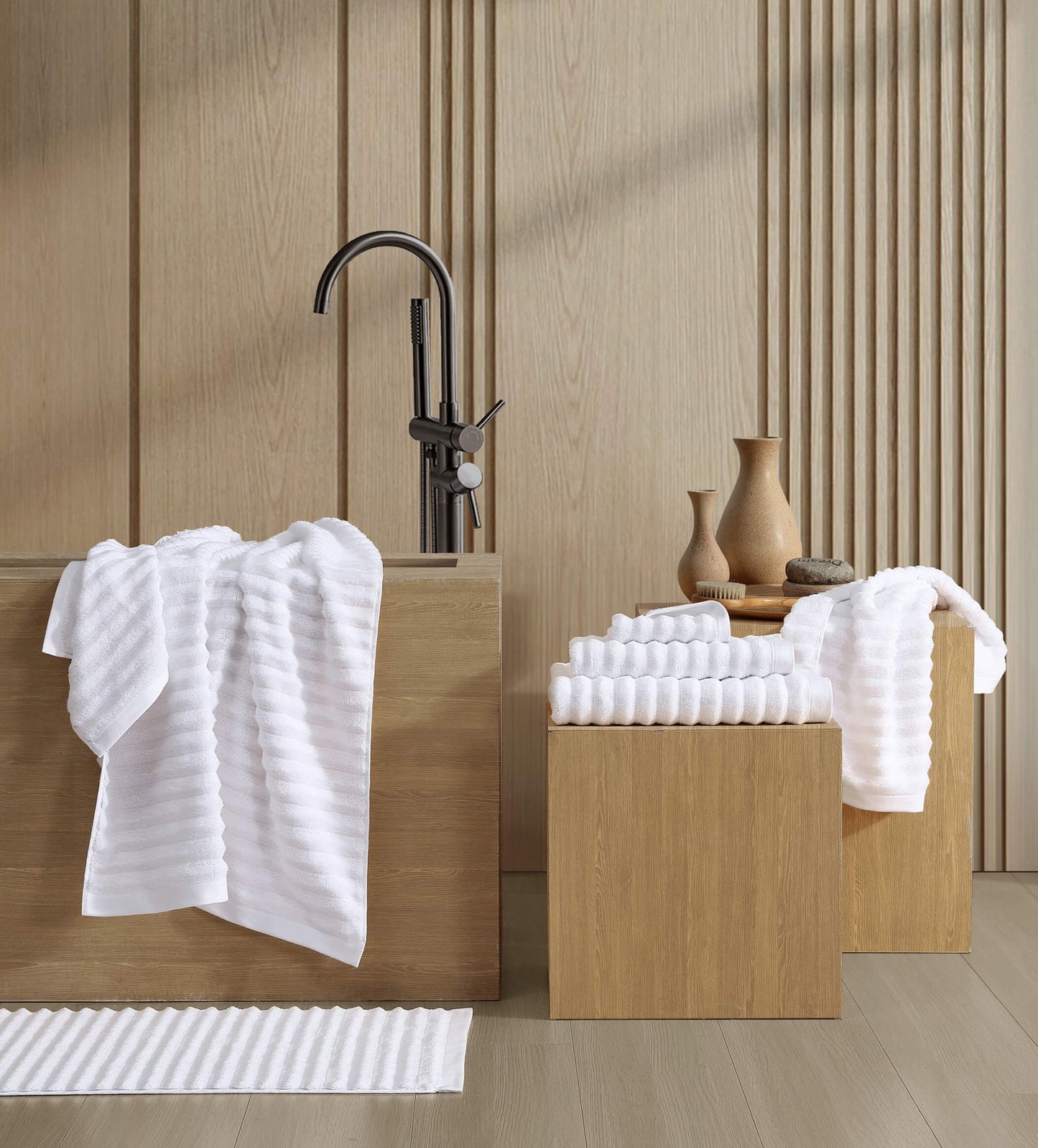 Luxury Turkish Cotton Rib Towel Set - Quahog Bay Bedding