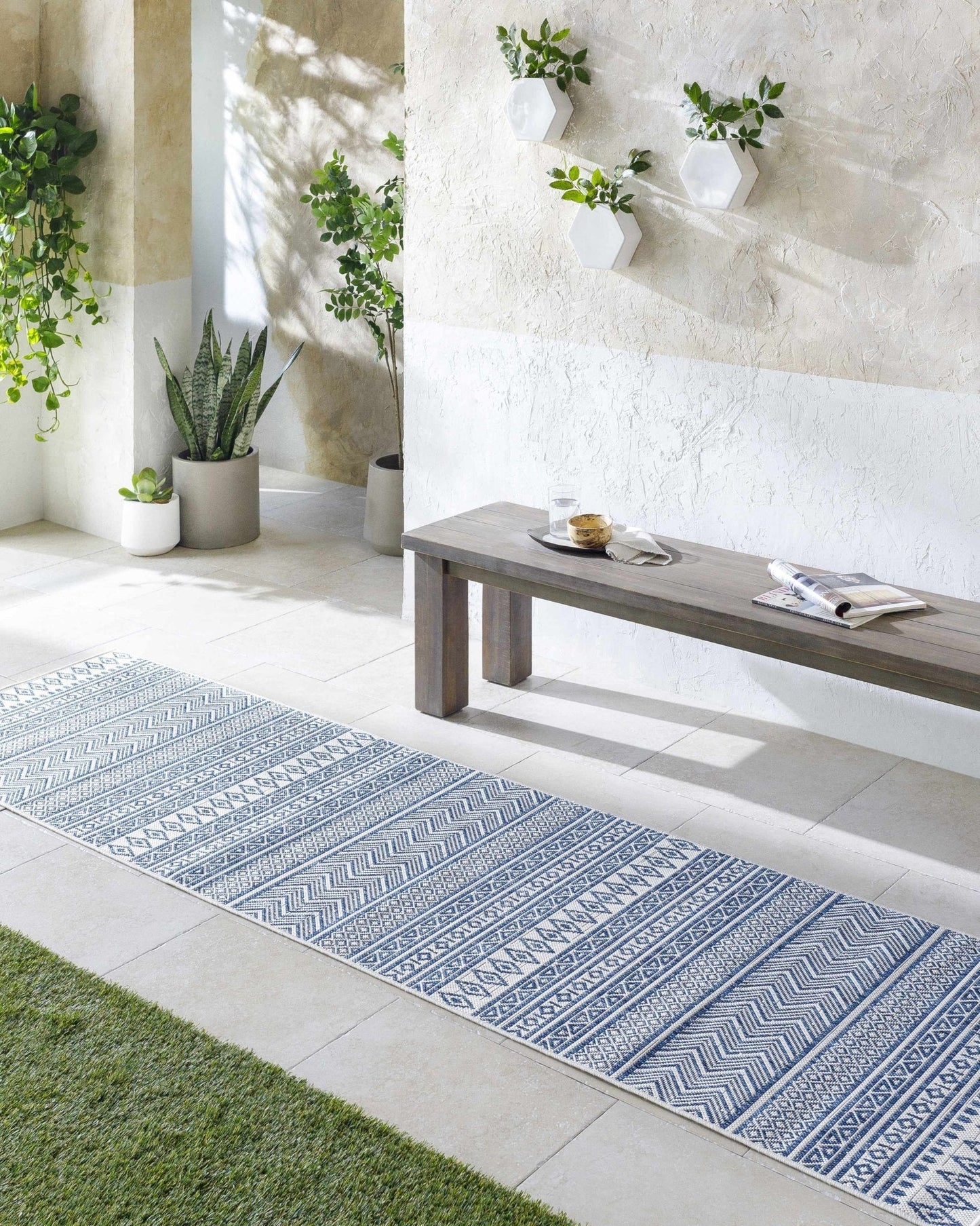 Madras Green All Over Performance Rug - Quahog Bay Bedding