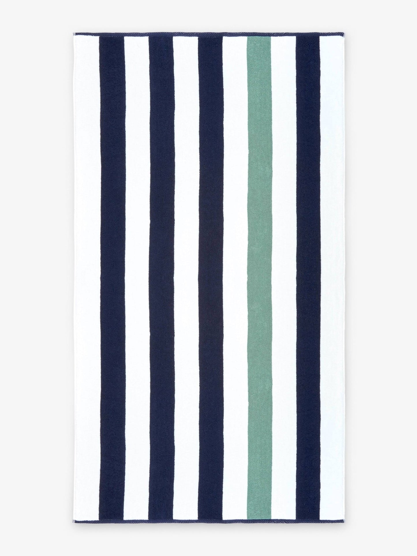 Midnight Blue & Seafoam Classic Cabana Beach Towel - Quahog Bay Bedding