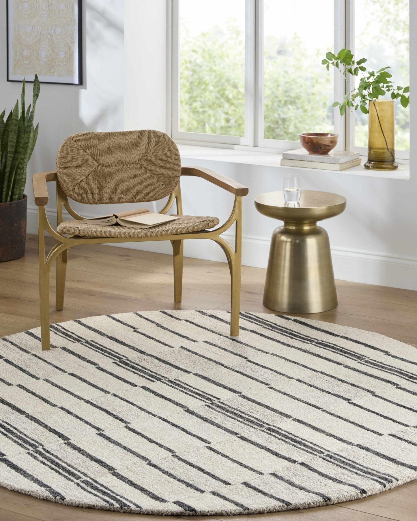Moorebank Black Striped Wool Rug - Quahog Bay Bedding