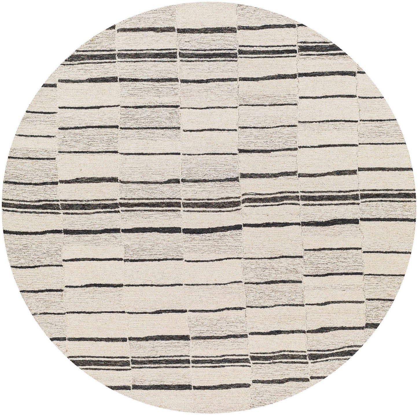 Moorebank Black Striped Wool Rug - Quahog Bay Bedding