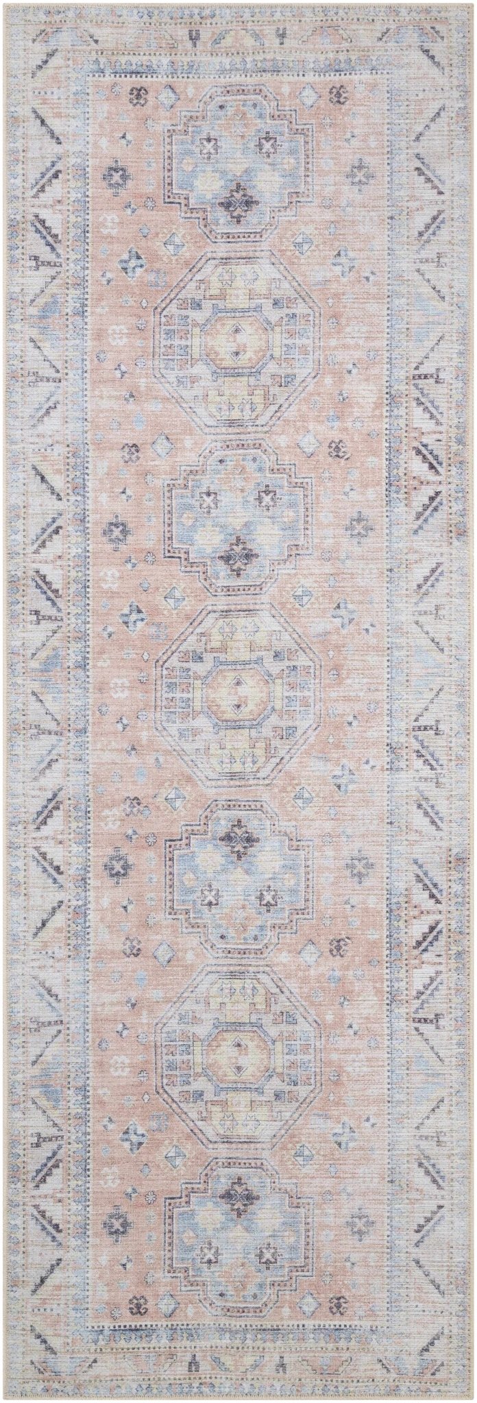 Morcott Peach Washable Area Rug - Quahog Bay Bedding