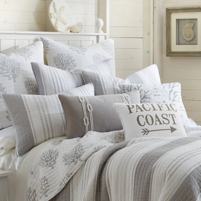 Nantucket Cotton Coastal Quilt Set - Coastal Quilt Set - Quahog Bay Bedding
