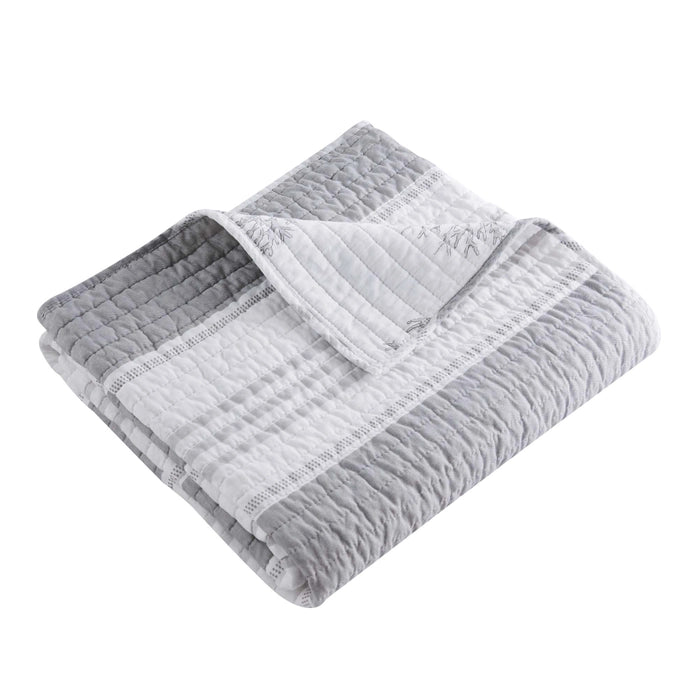 Nantucket Quilted Throw - Coastal Throw Blanket - Quahog Bay Bedding