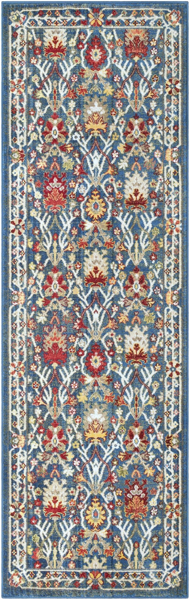 Neola Navy Blue Damask Area Rug - Quahog Bay Bedding
