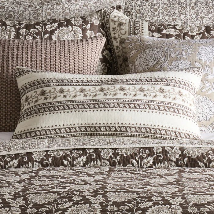 New! Adare Cocoa Quilted Pillow - Quahog Bay Bedding