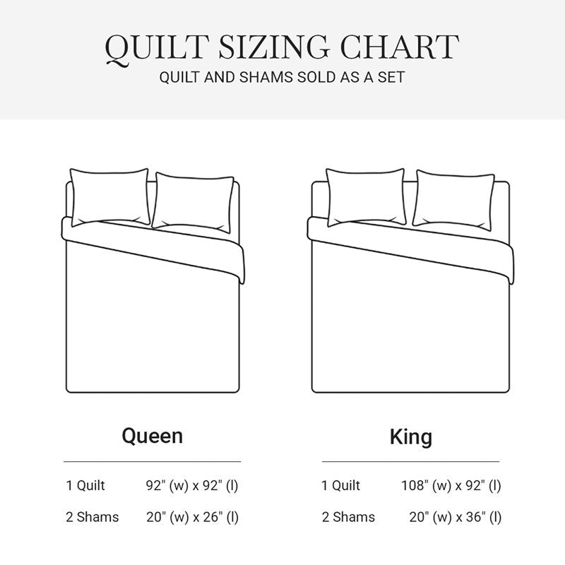 New! Botanical Leaves 3 Piece Cotton Quilt Set - Floral Quilt Sets - Linen - Quahog Bay Bedding