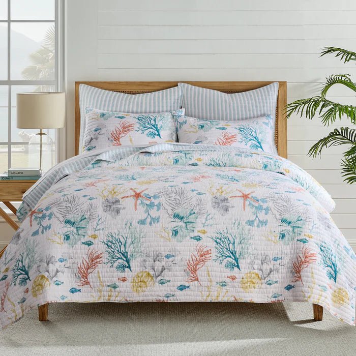New! Whimsical Sea Quilt Set - Coastal Quilt Sets - Ocean Life Motifs - Quahog Bay Bedding