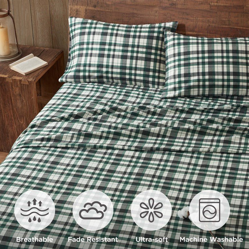 New! Woolrich 100% Cotton Printed Flannel Sheet Set - Finton - Quahog Bay Bedding
