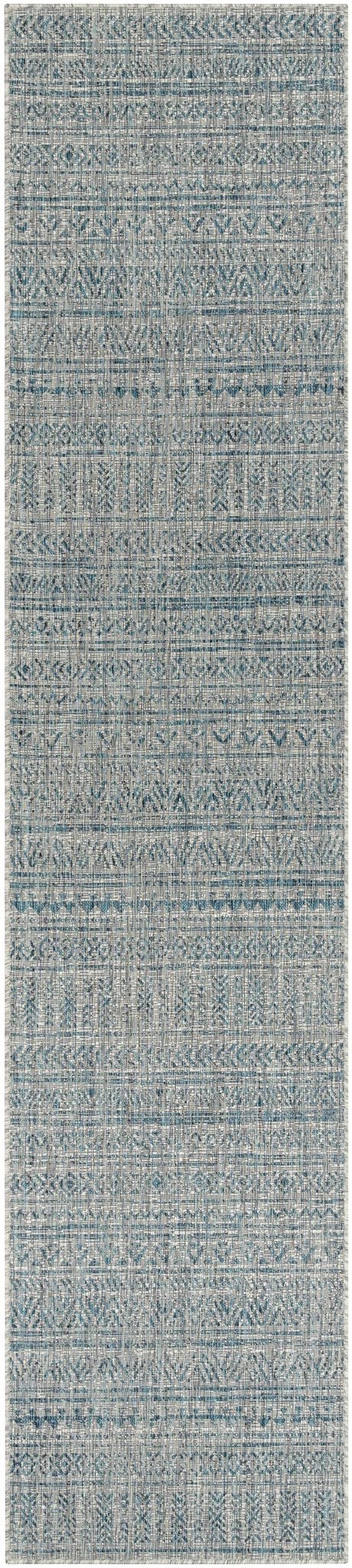 Novato Aqua All Over Pattern Performance Rug - Quahog Bay Bedding