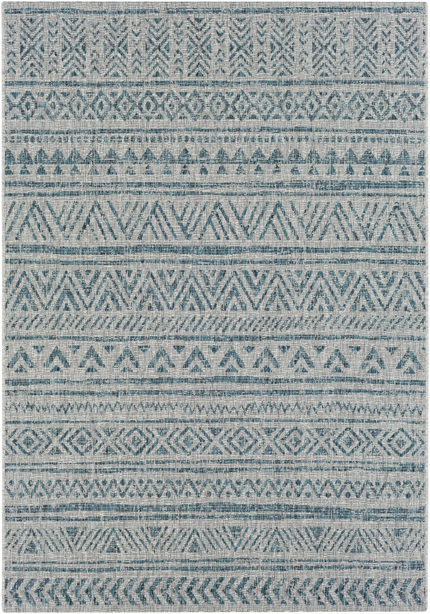 Novato Aqua All Over Pattern Performance Rug - Quahog Bay Bedding