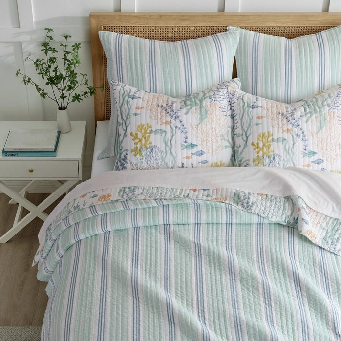 Ocean Meadow Coastal Quilt Set - Quahog Bay Bedding