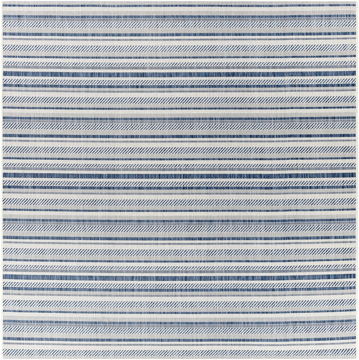 Olin White&Blue Striped Nordic Rug - Quahog Bay Bedding