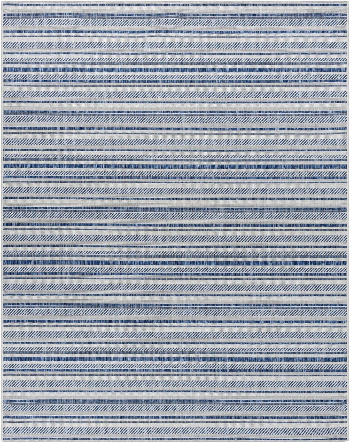 Olin White&Blue Striped Nordic Rug - Quahog Bay Bedding