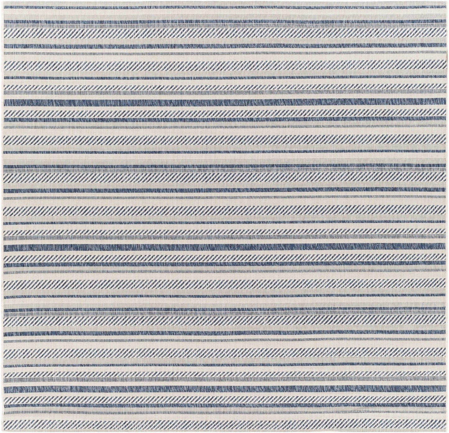 Olin White&Blue Striped Nordic Rug - Quahog Bay Bedding