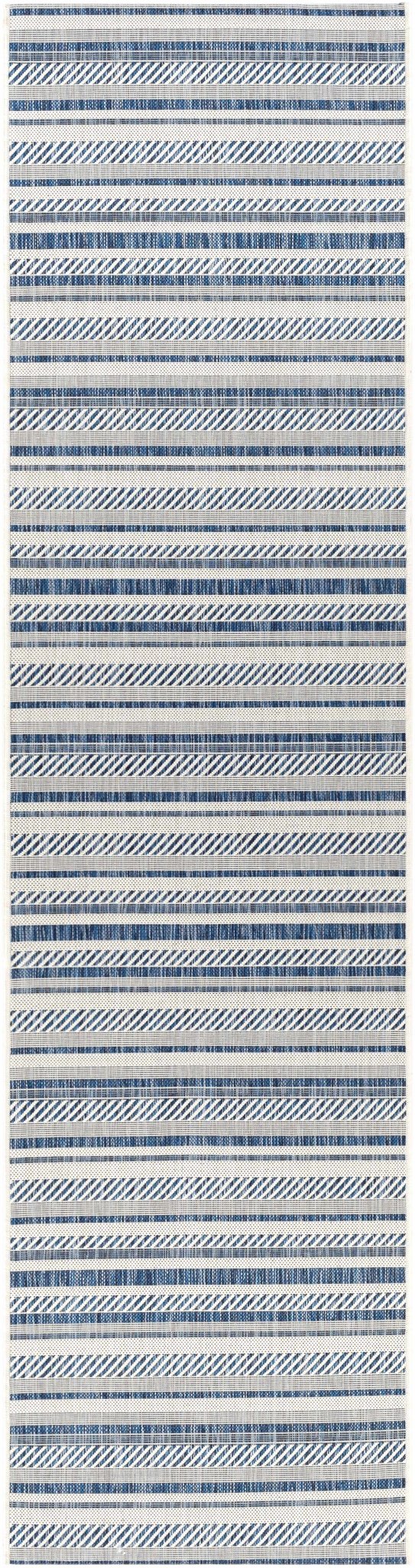 Olin White&Blue Striped Nordic Rug - Quahog Bay Bedding