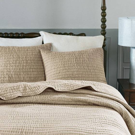 Madison Park Serene Thick & Warm All Cotton Quilt Set With Cotton Fill