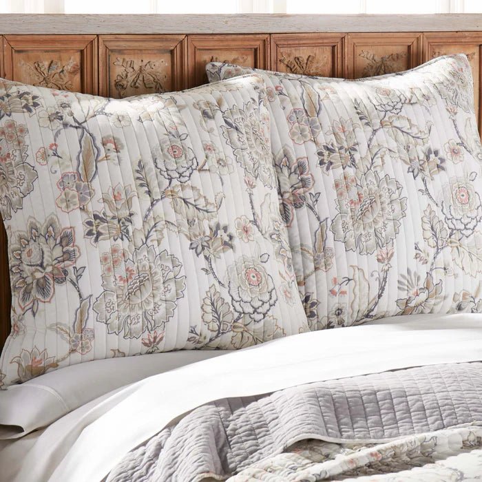 Ophelia Euro Sham Set of 2 - Blush - Floral Bedding Shams - Quahog Bay Bedding