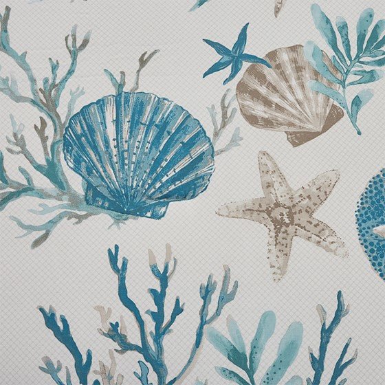 Madison Park Pebble Beach Cotton Sateen Comforter Set 7PC - Aqua - Quahog Bay Bedding