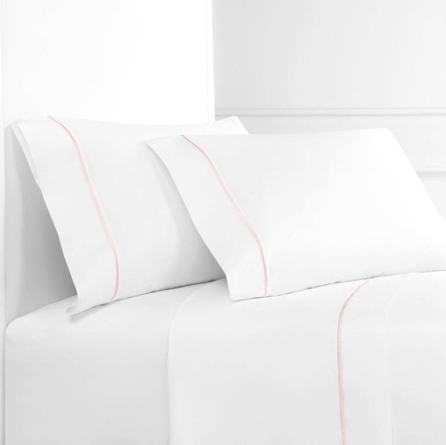 Single Stripe Embroidered 300TC 100% Cotton Percale Sheet Set