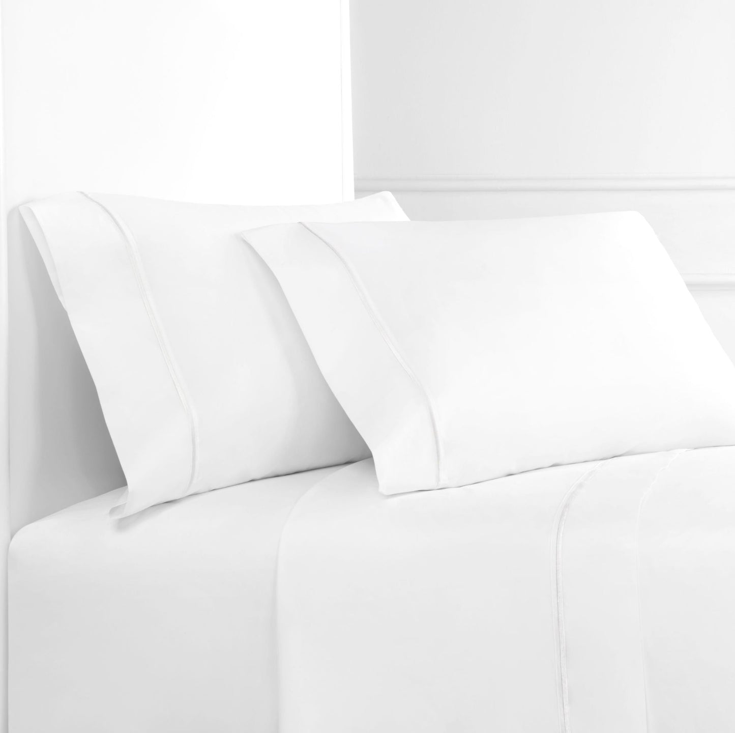 Single Stripe Embroidered 300TC 100% Cotton Percale Sheet Set