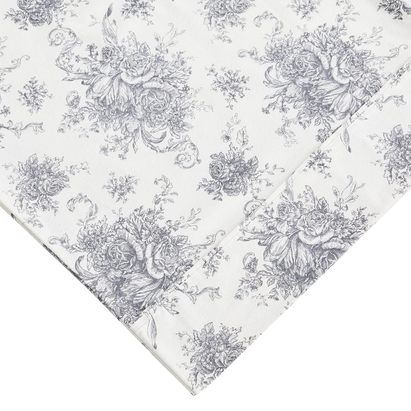 Petit Toile Cotton Print Flannel Sheet Sets - Light Blue And Grey Options - Quahog Bay Bedding