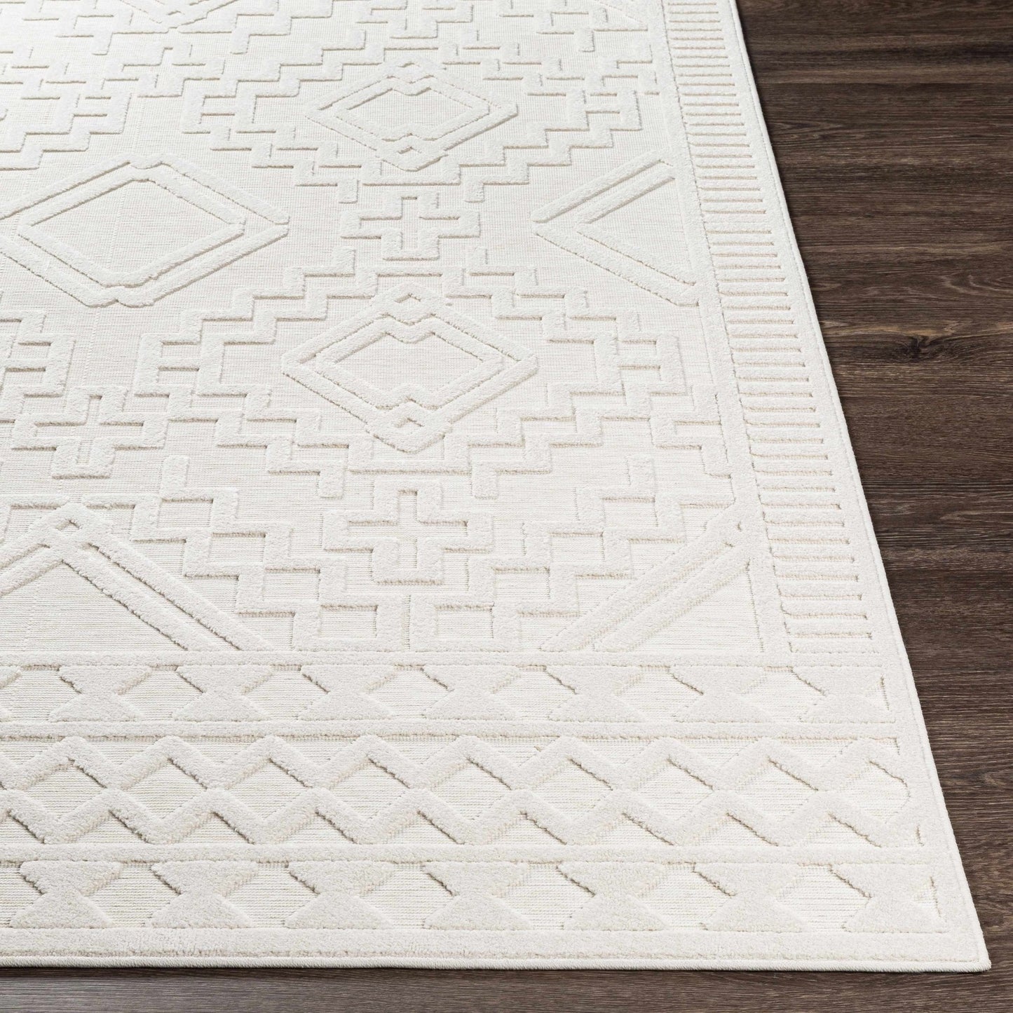 Plumtree 3D White Outdoor Rug - Quahog Bay Bedding