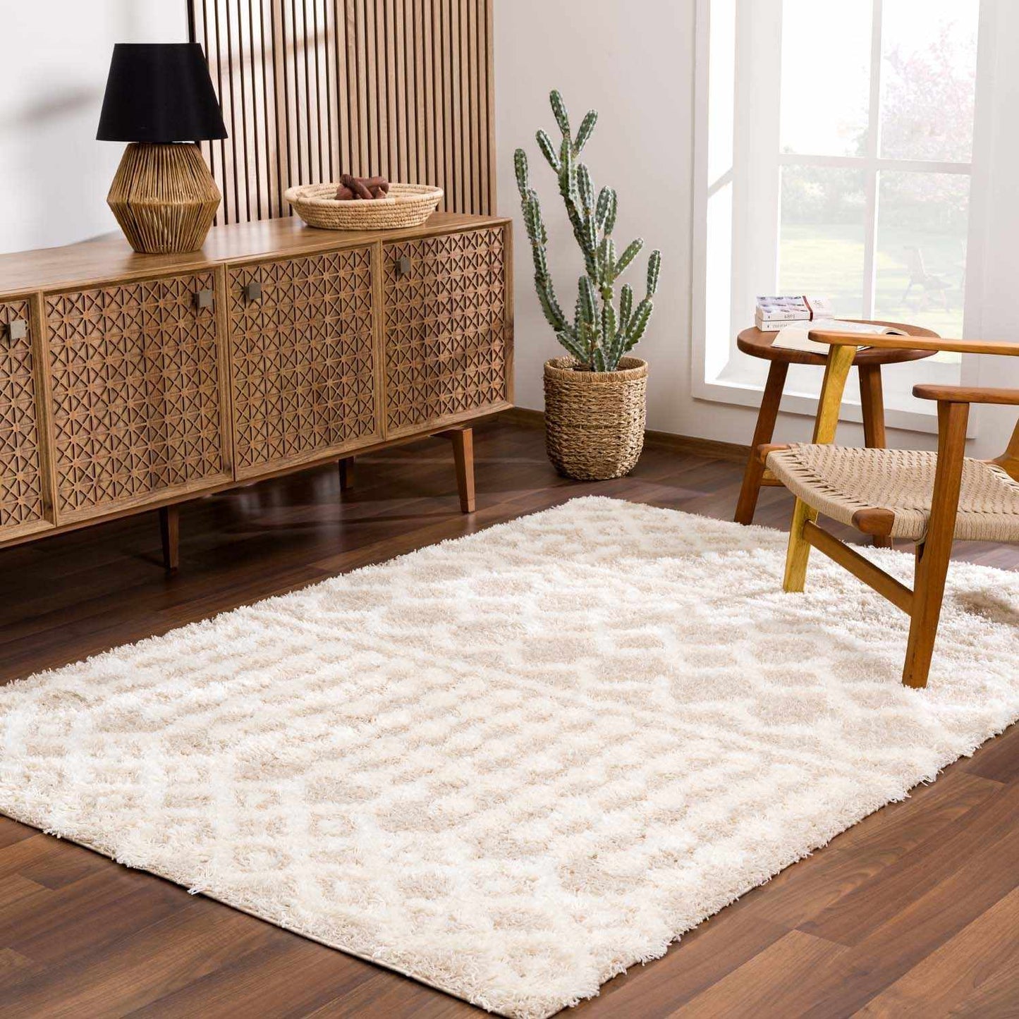 Prompton Cream Plush Area Rug - Plush Pile Rugs - Quahog Bay Bedding