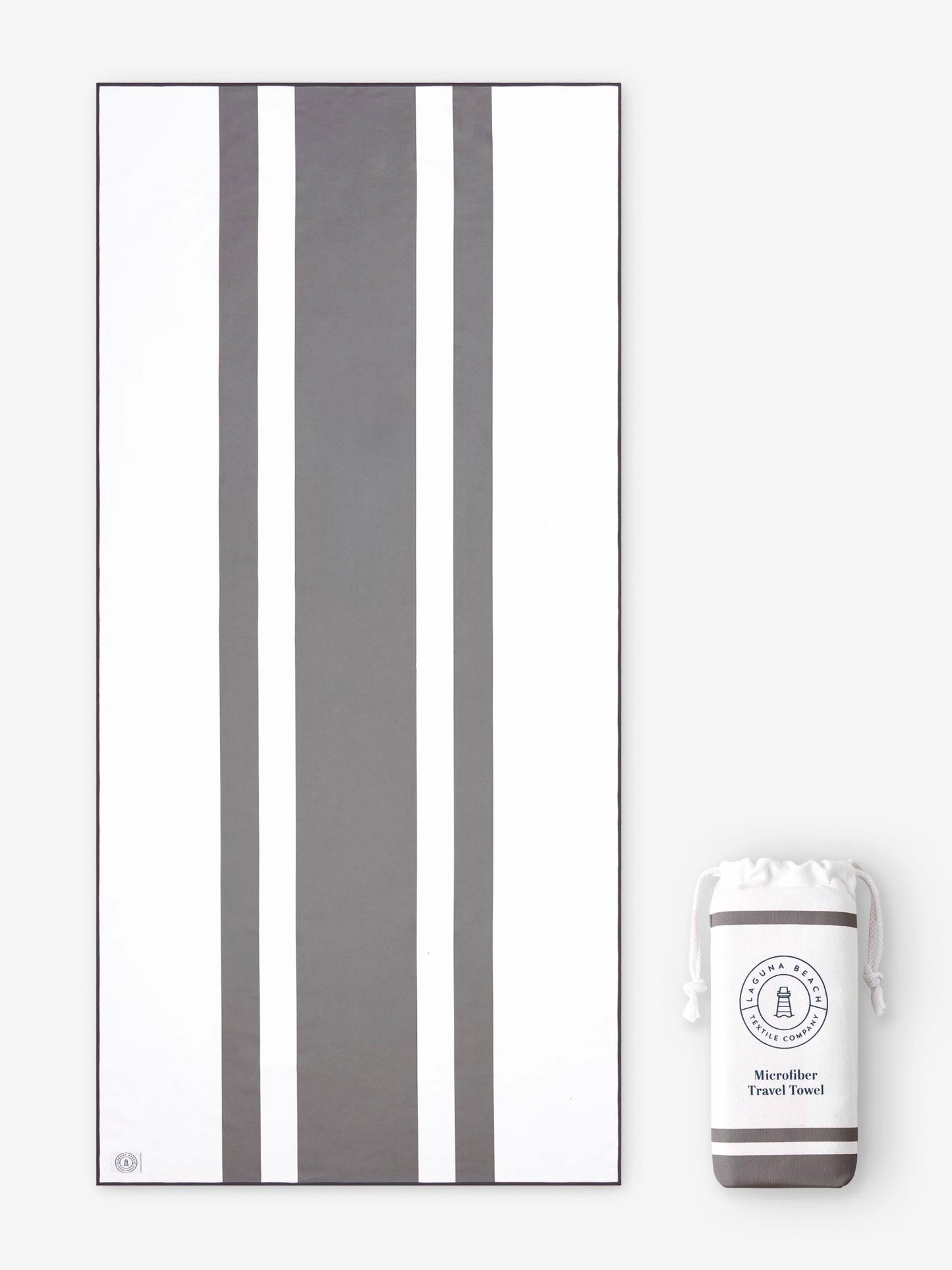 Quarry Gray Microfiber Beach Towel - Quahog Bay Bedding