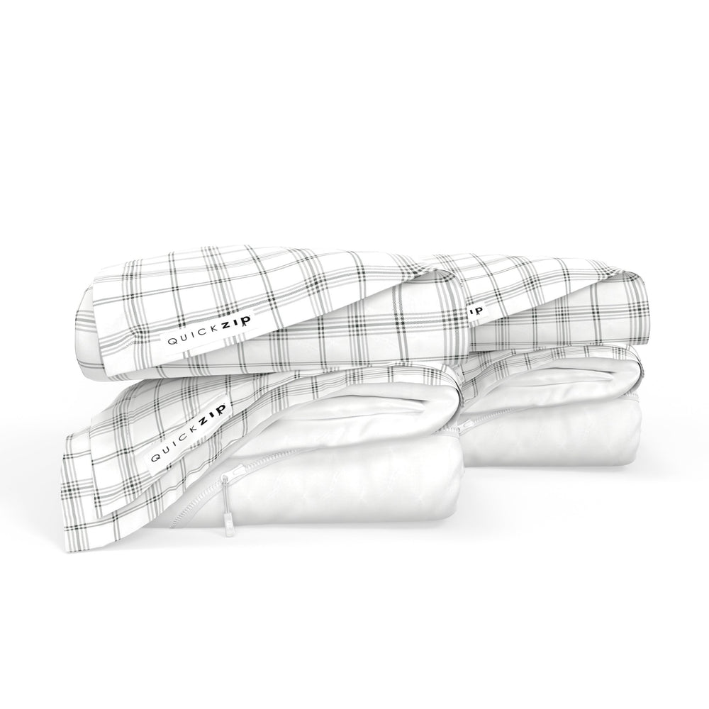 QuickZip Bundle - Base, Fitted Sheet Plus Spare Fitted Sheet - Flannel - Quahog Bay Bedding