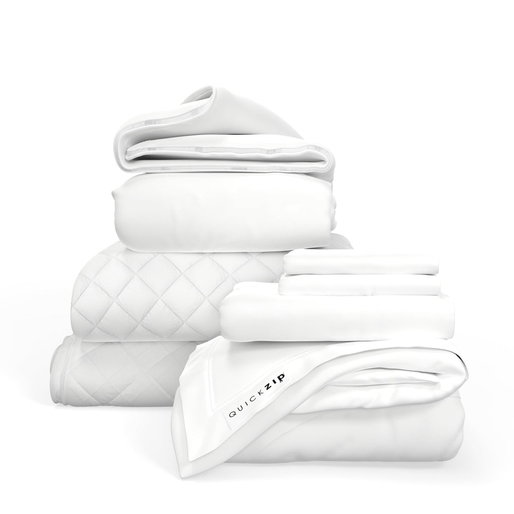 QuickZip Fresh Bed Bundle (1x Zip Sheets) - Sateen - Quahog Bay Bedding