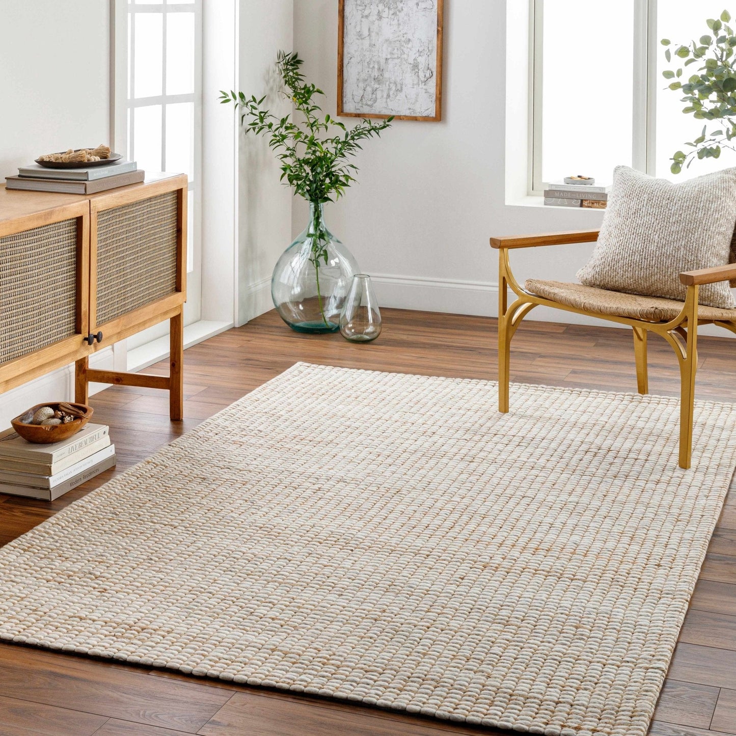 Riki Cream Jute - Wool Blend Rug - Quahog Bay Bedding