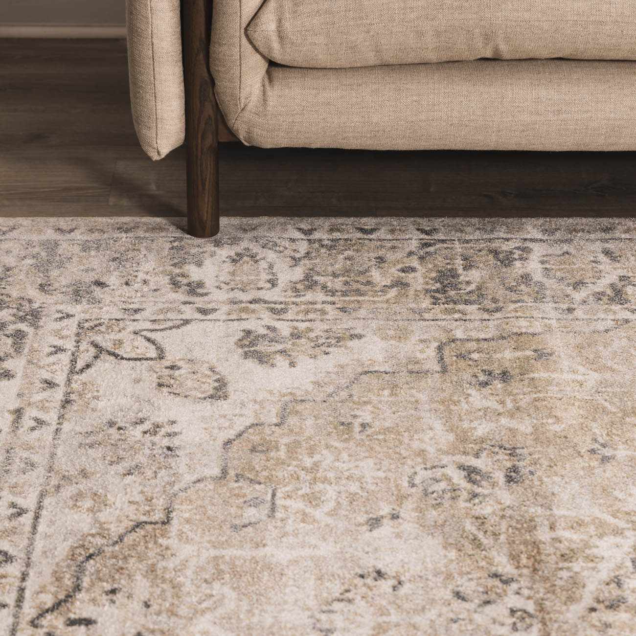Rudo Beige Flat Pile Washable Rug - Quahog Bay Bedding