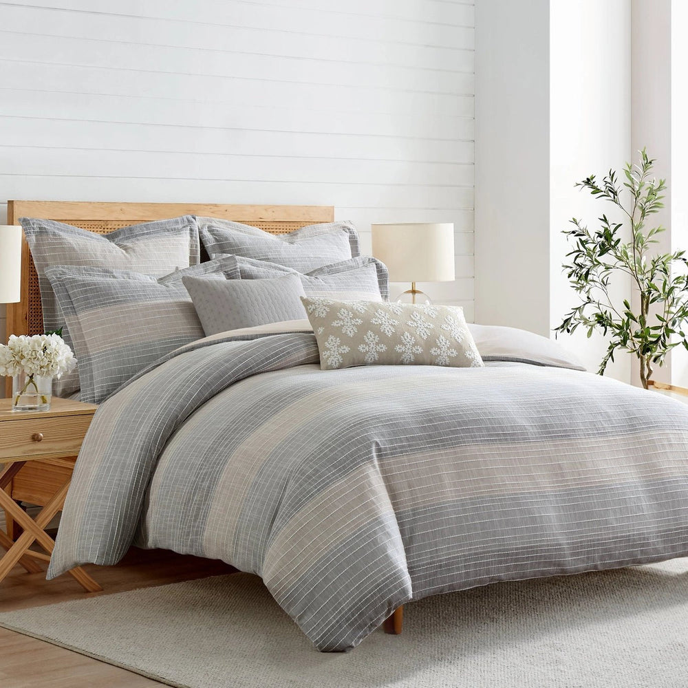 Sand Stripes Euro Shams Nautical Pillow Shams - Quahog Bay Bedding