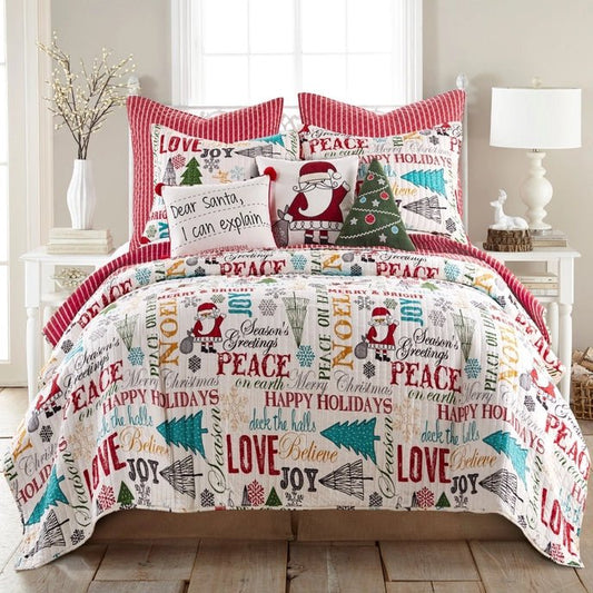 Santa Claus Lane Quilt Set - Christmas Quilts - Quahog Bay Bedding