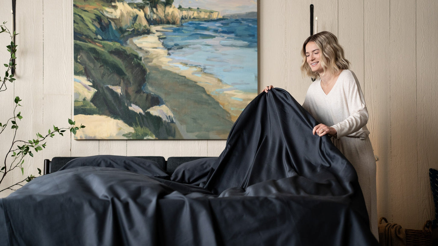 Sateen Organic Cotton Sheet Set + Pillowcases - Quahog Bay Bedding