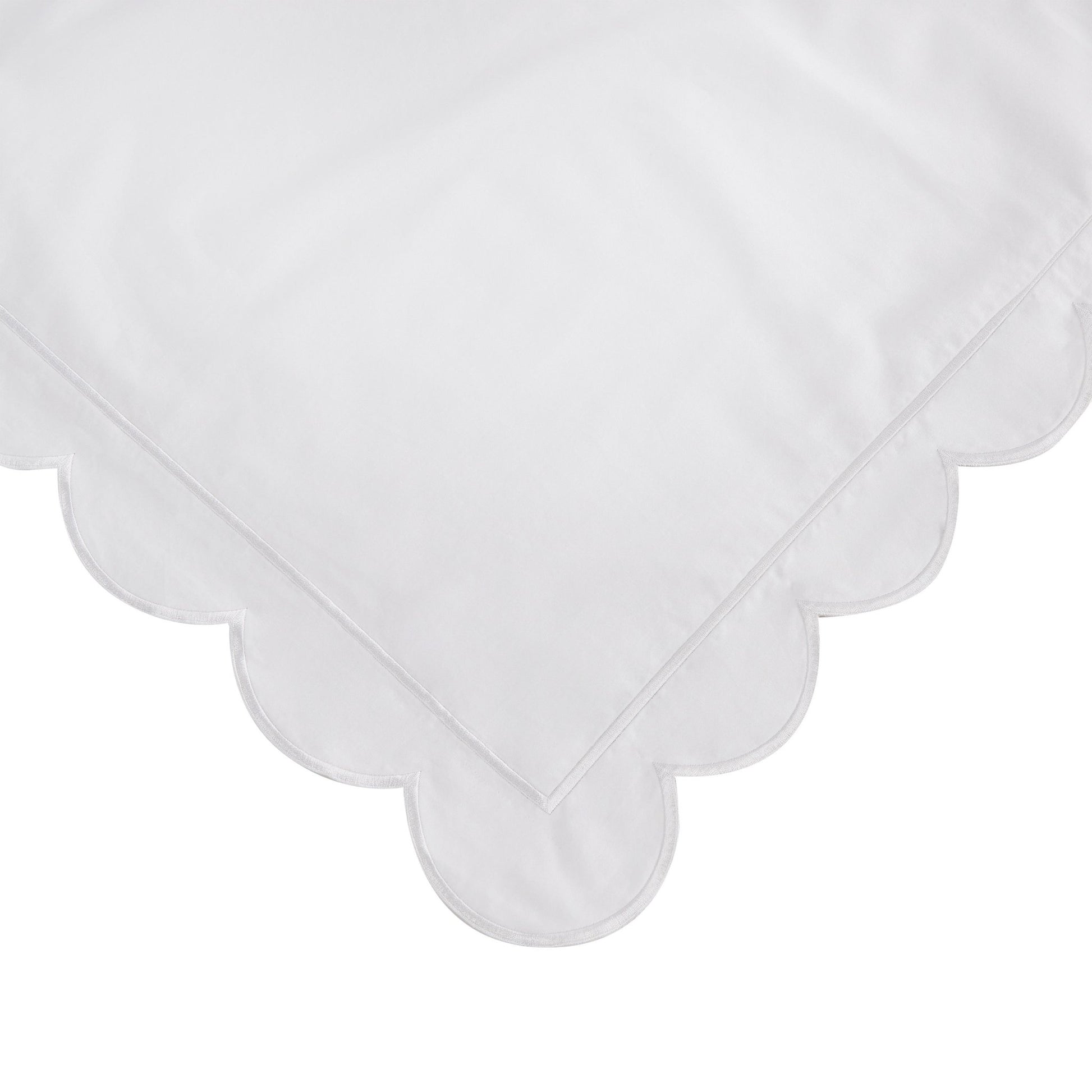 Scallop Frame Embroidered Cotton Percale Duvet Set - Quahog Bay Bedding