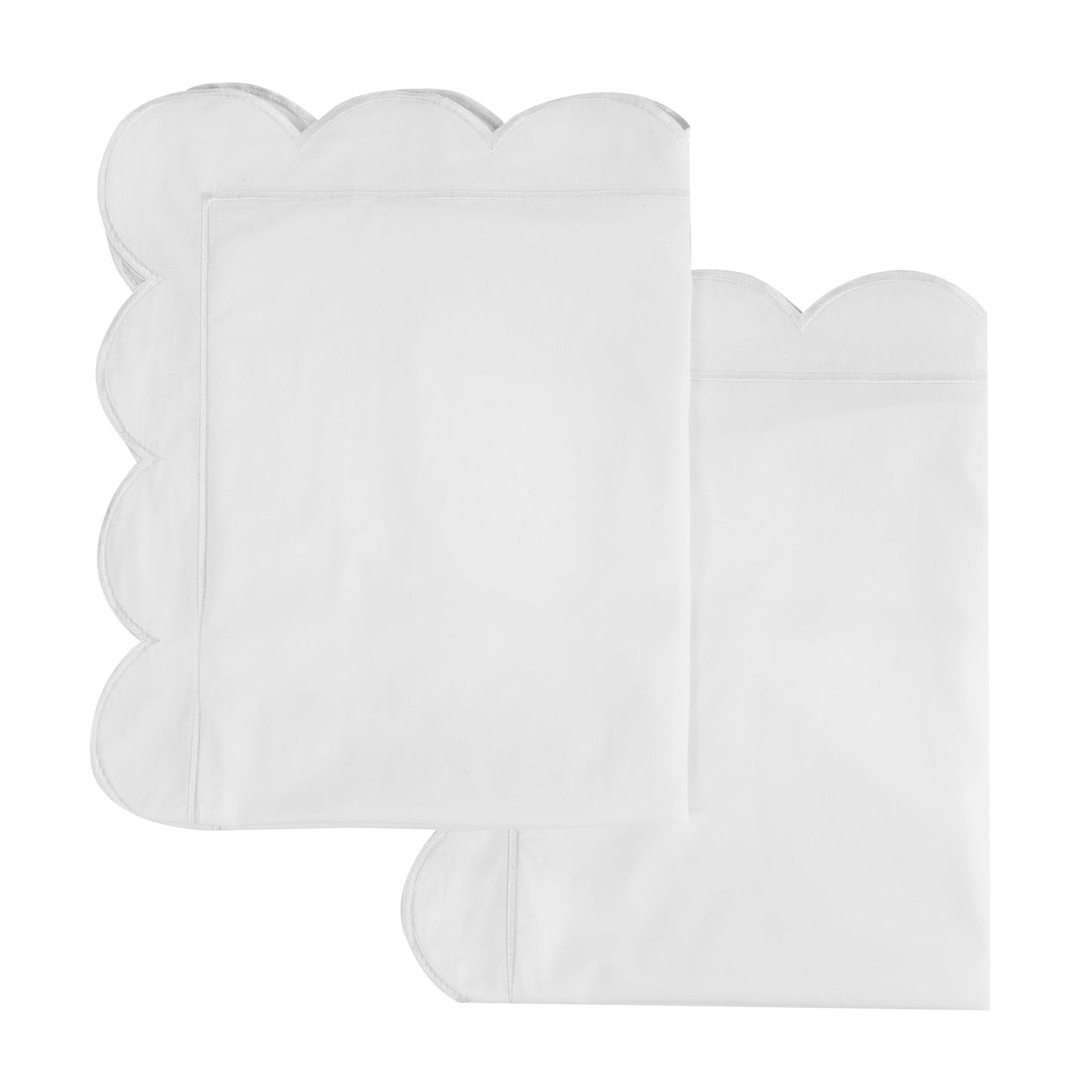 Scallop Frame Embroidered Cotton Percale Euro Sham Pair - Quahog Bay Bedding