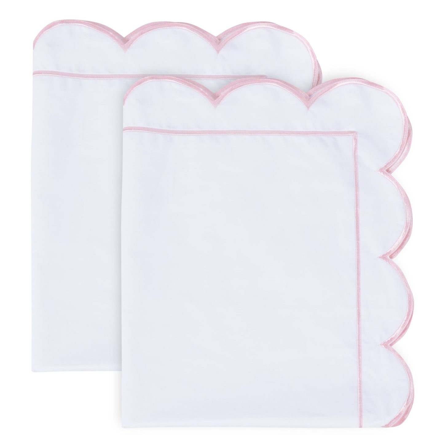 Scallop Frame Embroidered Cotton Percale Euro Sham Pair - Quahog Bay Bedding