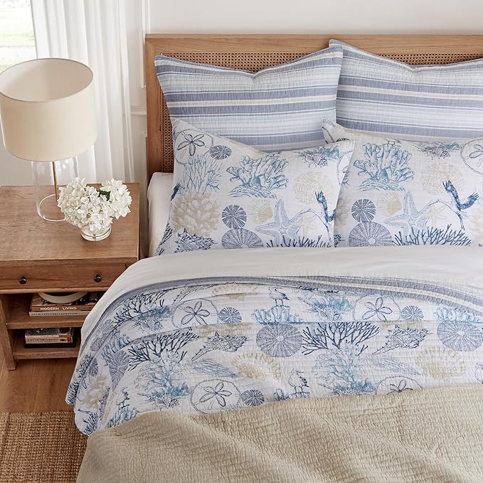 Serena Coastal Euro Shams - Quahog Bay Bedding