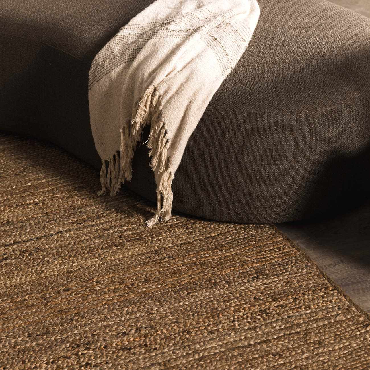 Shippagan Tan Jute Braided Rug - Quahog Bay Bedding