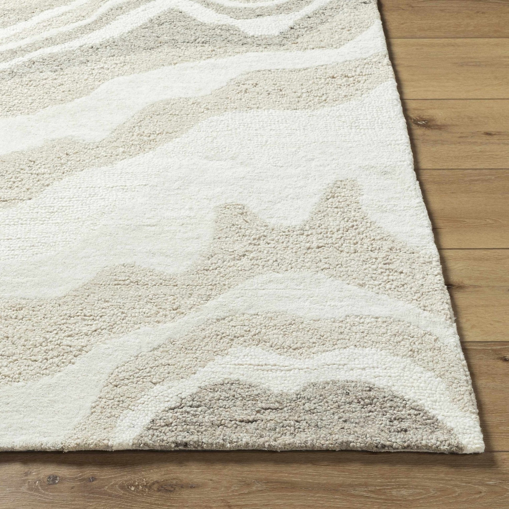 Siani Beige Wool Area Rug - Quahog Bay Bedding
